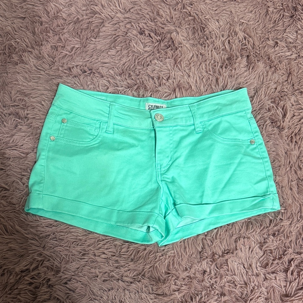 Celebrity Pink Mint Green Jean Shorts